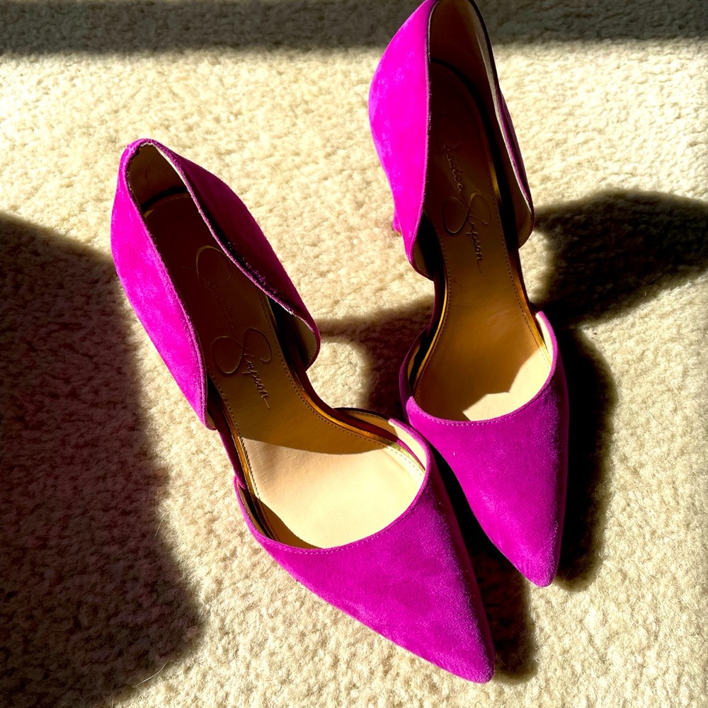 Fuchsia Suede D’orsay pumps sz 6.5